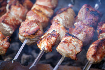 Hot Pork Kebabs with Smoke