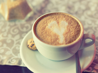 Cappuccino with a heart shape