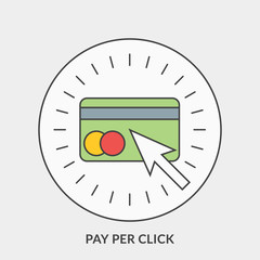 Fototapeta premium Flat design concept for Pay Per Click