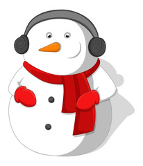 Cartoon Snowman - Christmas Vector Illustration