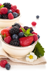Fresh fruits in bowl.