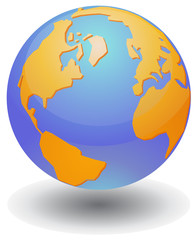 Globe showing American continent