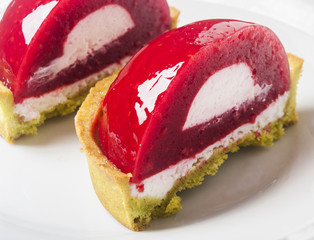 strawberry tart on white