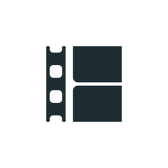 Film strip, simple conceptual logo.