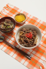 牛丼と貝汁