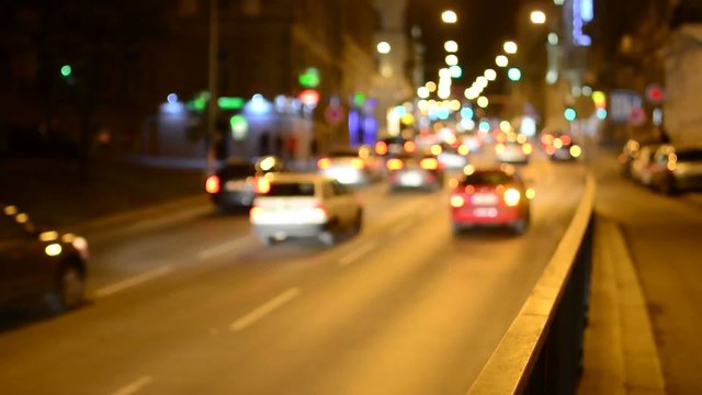 night city - night street cars headlight - soft blurred - tim