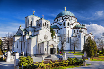 St. Sava Cathedral in Belgrade, Capital city of Serbia - obrazy, fototapety, plakaty