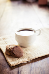 Cup of coffee and biscotti