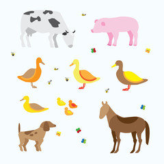 set of farm animals