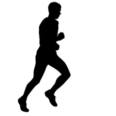 Running black silhouettes.