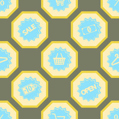 seamless background with shopping icons