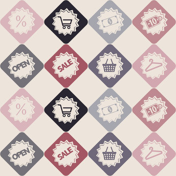 seamless background with shopping icons