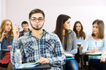 Group of students sitting in classroom