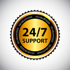 Vector 24/7 SUPPORT Sign, Label Template