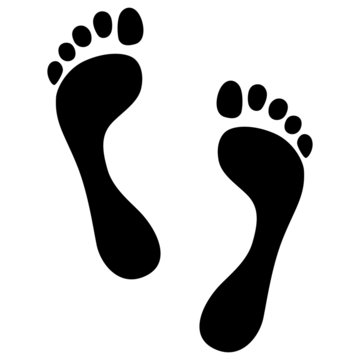 Menschliche Fußtapsen, Fußspur, Schwarz, Weiß, Vektor