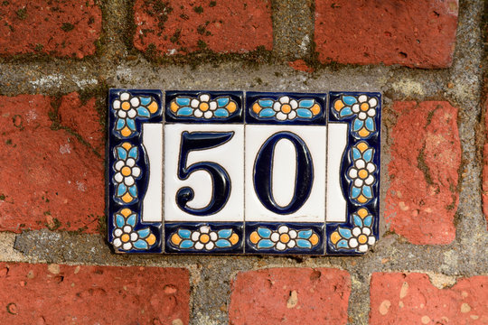 House Number 50 Tiles