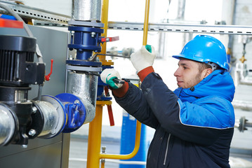 industrial worker at installation work