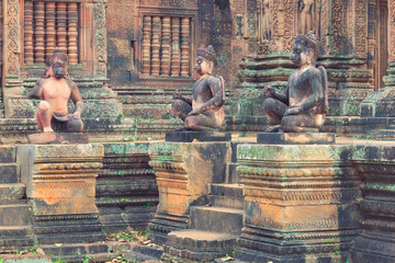 Banteay Srei temple Dvarapala statues, Cambodia