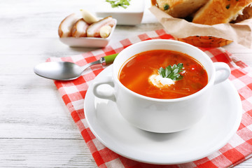 Ukrainian beetroot soup - borscht,