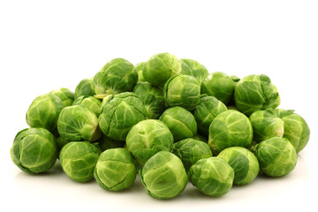 Brussel sprouts on a white background
