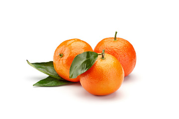 mandarines on white background