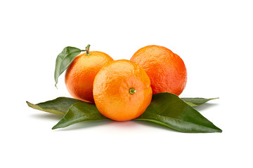 mandarines on white background