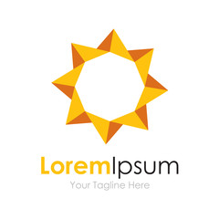 Obraz premium Elegant style Sun geometric simple business icon logo