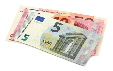 Obraz na płótnie Canvas euro money isolated on white background.