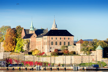 Akershus Fortress at golden hours close up