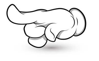 Cartoon hand - Finger Pointing At - Vector Illustration