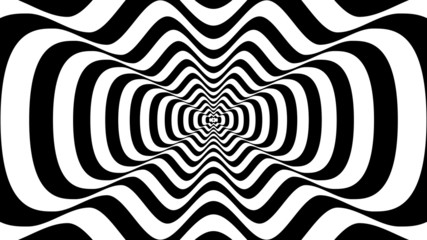 Abstract wavy shape with three crests -  optical illusion