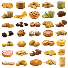 collection of freshly baked cookies,cakes,buns and other pastry