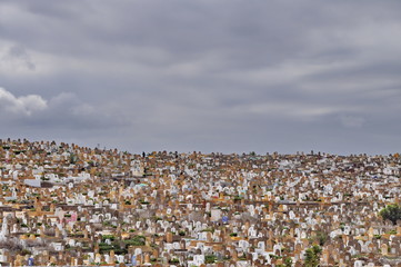 Crowded cemetery in Rabat, Morocco, Africa