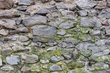 Old Stone Wall with Moss