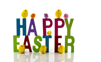 happy easter isolated on white