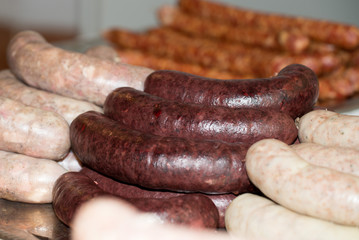 Schlachteplatte mit Leberwurst und Blutwurst