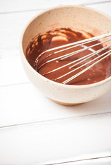 Mixing chocolate cream