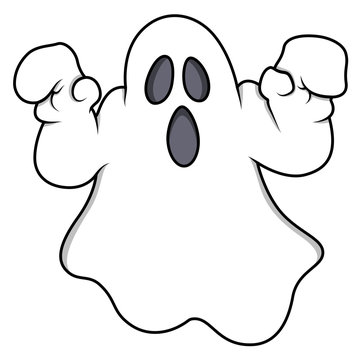 Cartoon Ghost - Halloween Vector Illustration
