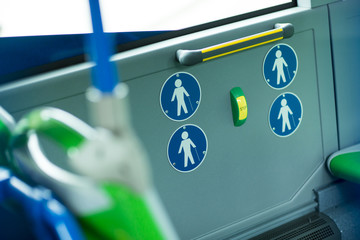 Place for disabled people and babies in a bus © juananbarros