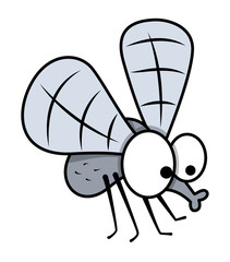 Cartoon Mosquito - Halloween Vector Illustration