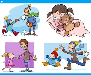 childhood cartoon set