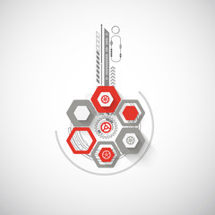 Abstract background with various technological elements