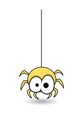 Naklejka premium Cute Spider Hanging - Halloween Vector Illustration