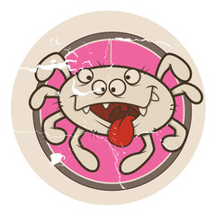Grunge Retro Spider Vector