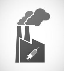 Industrial factory icon with a syringe