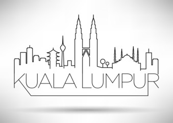 Obraz premium Kuala Lumpur City Line sylwetka projekt typograficzny