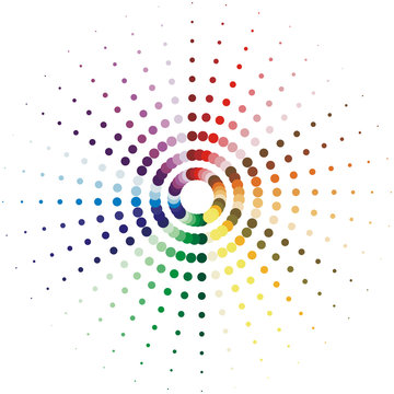 Halftone dots color abstract background.