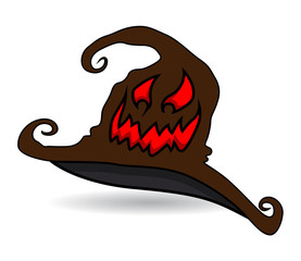 Haunted Witch Hat - Halloween Vector Illustration