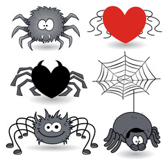 Set of Spider Cartoons Vector
