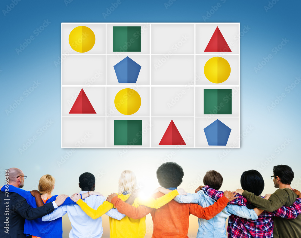 Poster sudoku puzzle problem solving leisure games concept